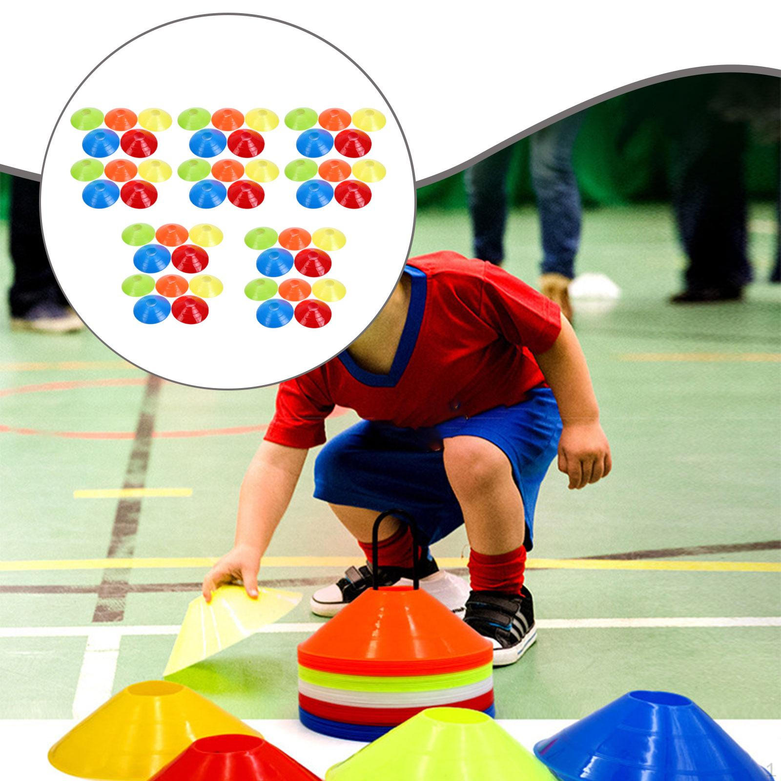 

50x Sports Cones Agility Soccer Aid Tray Equipment Football Heavy Duty Coaching Yard