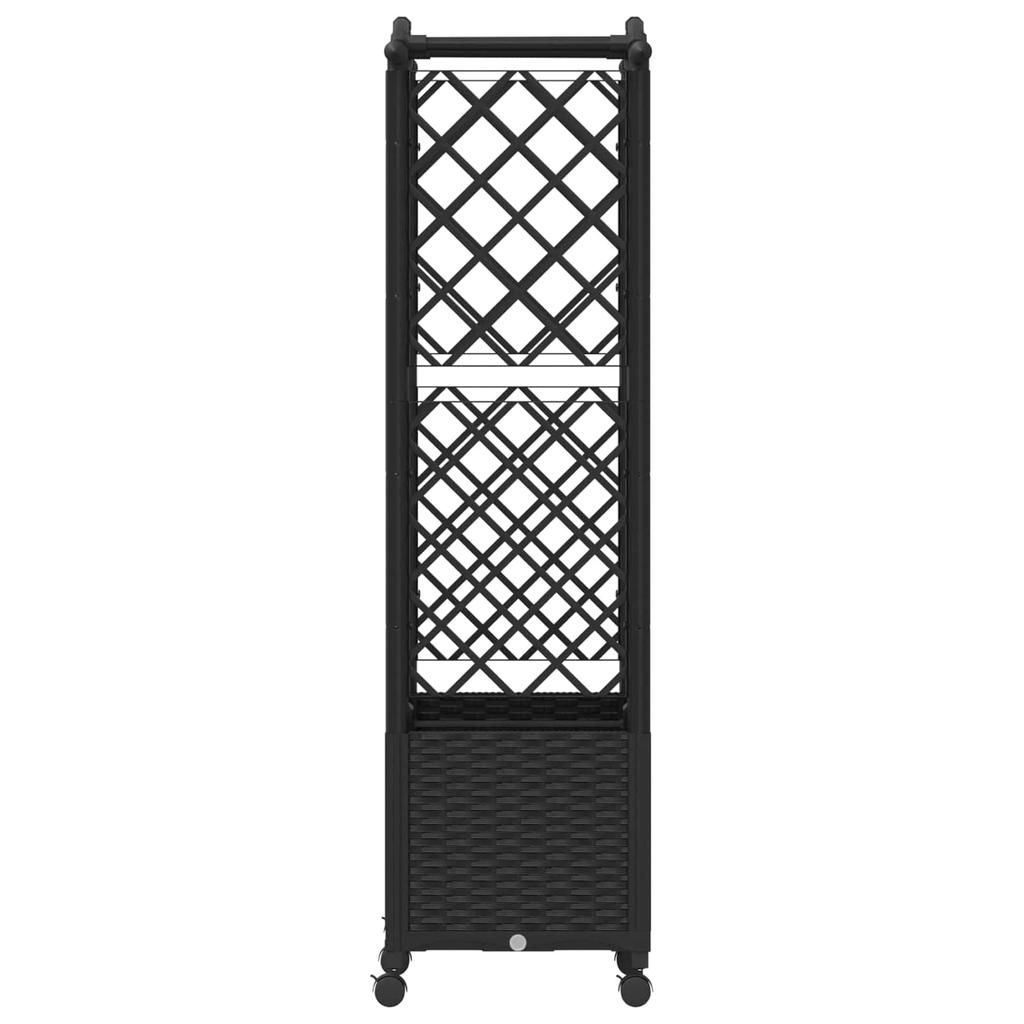 Raised Garden Bed with Trellis and Roof Black 125 X 40 X 144 Cm PP