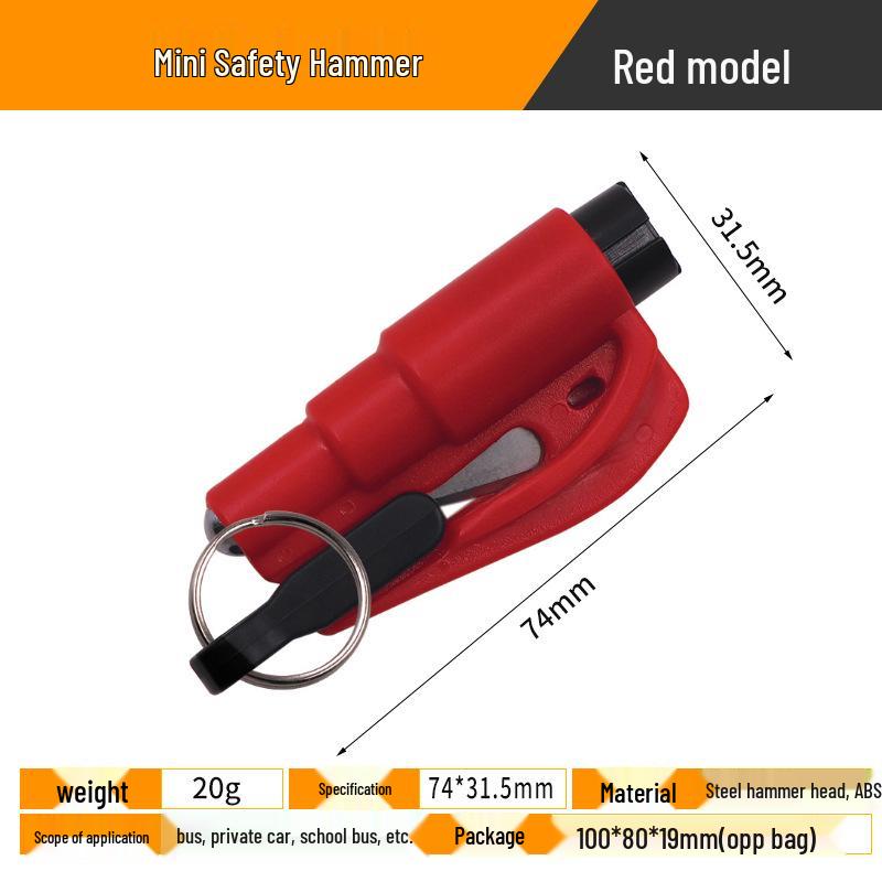 Portable Mini Car Safety Hammer Keychain - Emergency Window Breaker & Escape Tool, Easy to Store & Carry