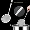 Stainless Steel Fine Mesh Strainer Spoon Round Handle Kitchen Filter Cooking Food Strainer Ladle For Skimming Grease Foam