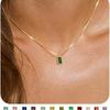 Gold-Plated Zircon Birthstone Pendant Necklace for December