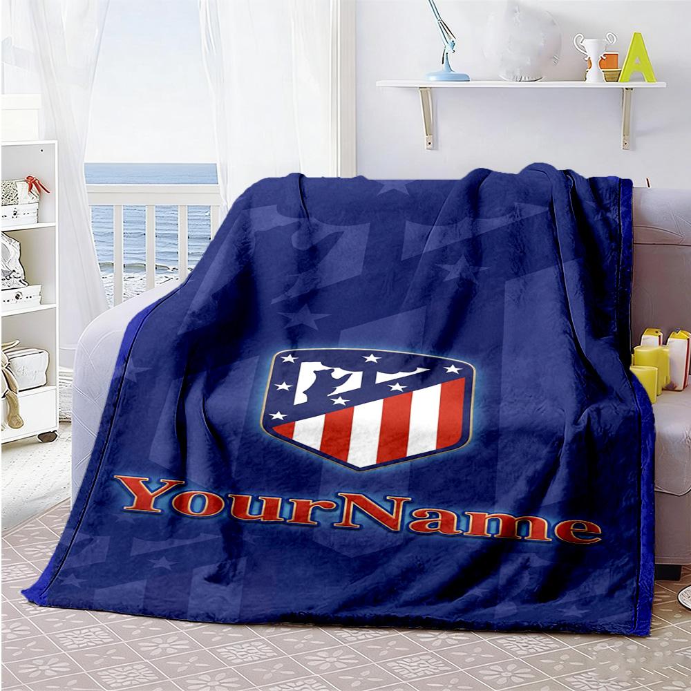 Atletico Madrid Customize Your Name Blanket Multi-purpose Personalized Blanket Durable Comfort Perfect for Home Decor Picnics Office Chair Office