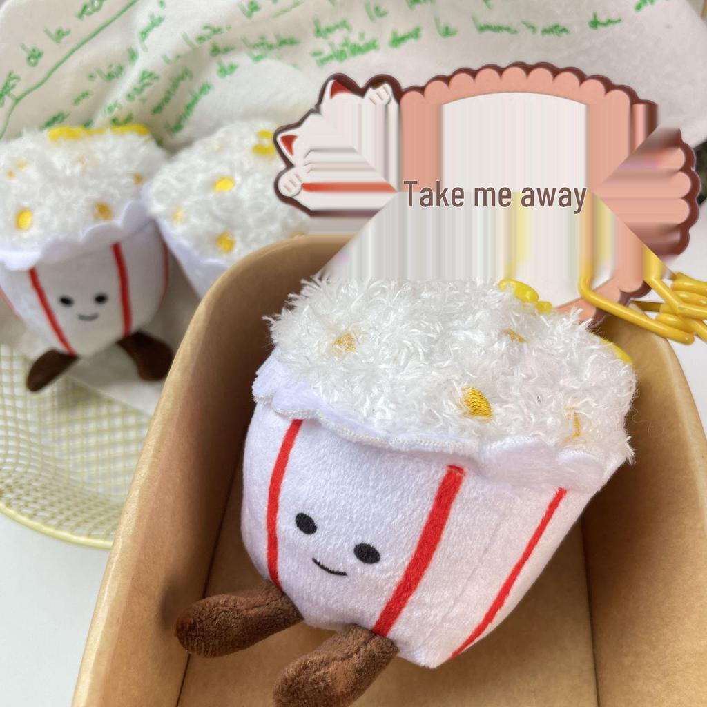 Roztomilý Kreslený Hamburger a Hranolky Plyšový Batoh Přívěsek na Klíče Panenka