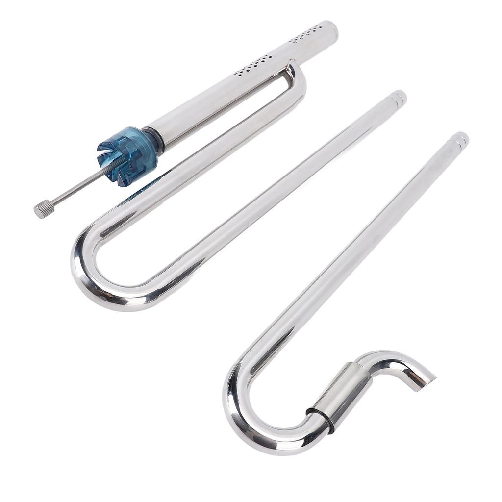 Inflow and Outflow Pipe Set Stainless Steel 360 Deg Rotation Remove Oil Film Long Lasting Use for Aq