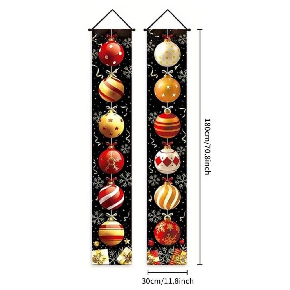 2D Flat Christmas Flag Banners Snowman Christmas Hanging Flag Door Couplets Banner Indoor Outdoor
