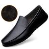One-pedal men's shoes genuine leather lazy beanie shoes soft-soled leather shoes men's business flat casual shoes large size