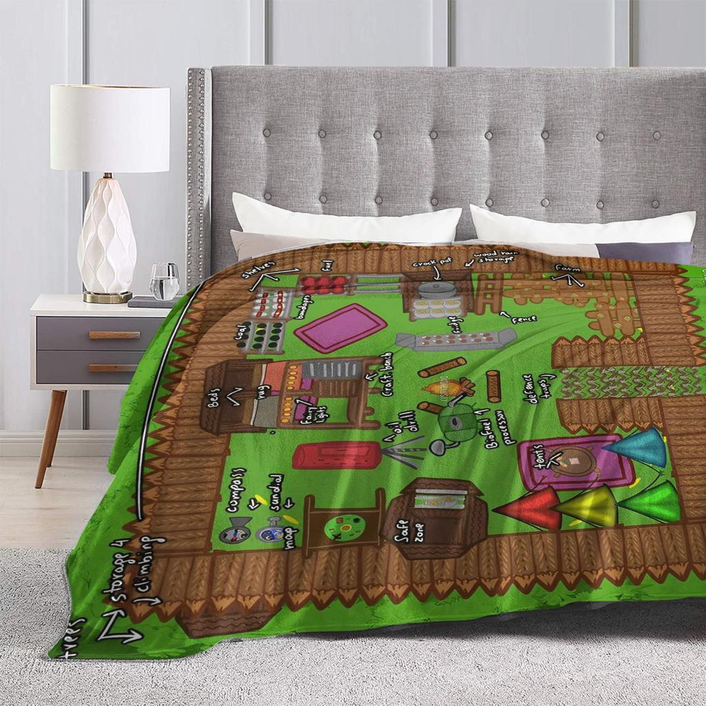 99 Notti nella Foresta Coperte Morbide Calde di Qualità 2025 Biancheria da Letto per Videogiochi Coperte Decorative Invernali per Camera da Letto Copriletto Soffice