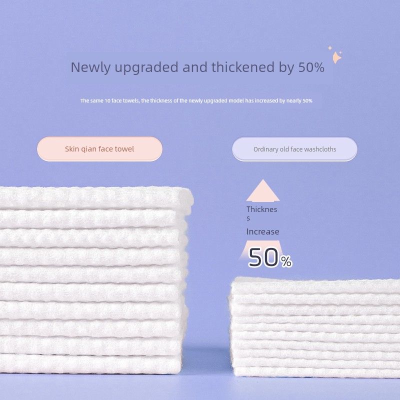 10 Packages | Disposable Pure Cotton Soft Towel for Wiping Face, Cleansing Towel, Facial Towel, Pull-Out Type, Official Genuine Product