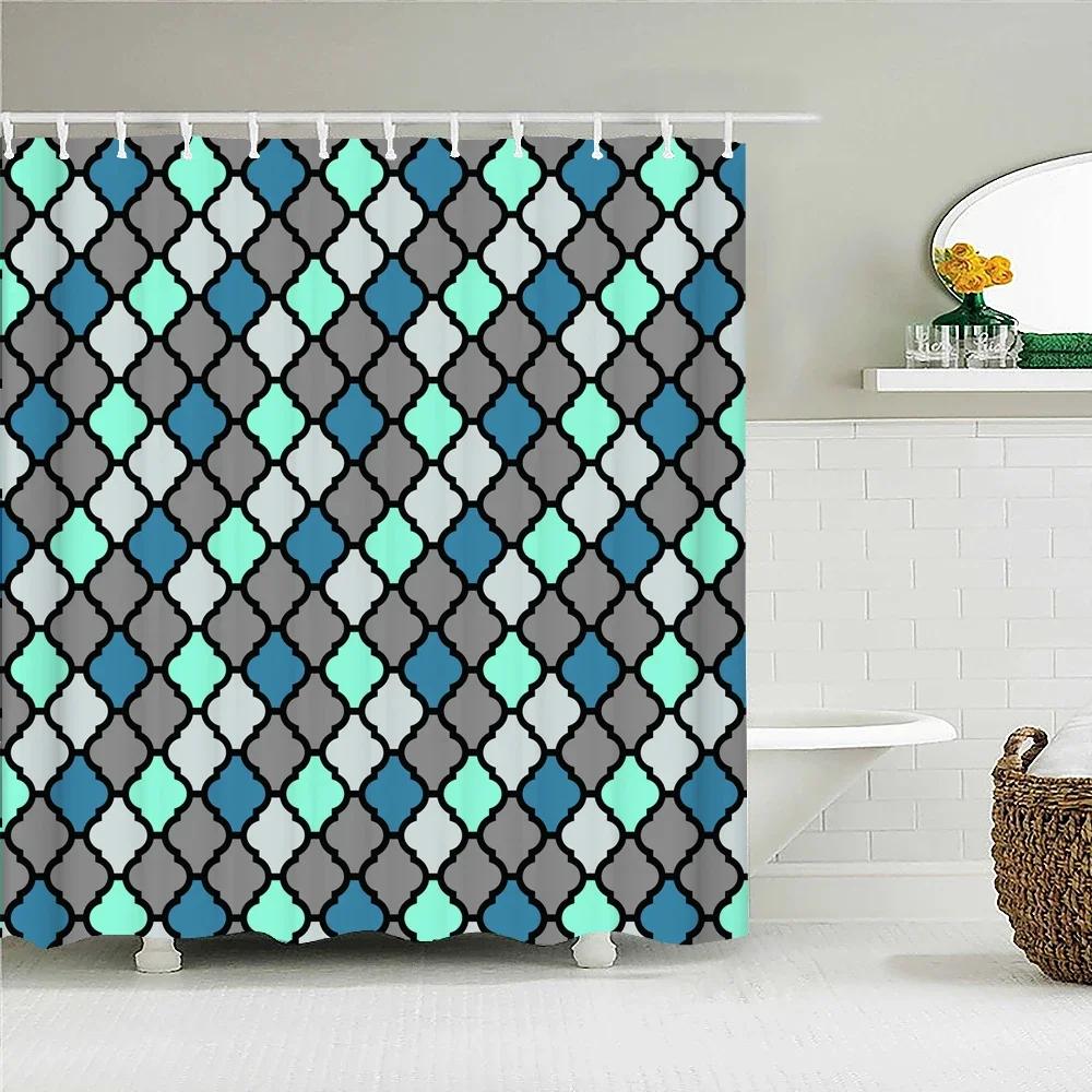 Geometryczny wzór drukowanie zasłona prysznicowa łazienka 3D wodoodporna tkanina zasłony prysznicowe duże 180x200 cm do zasłony łazienkowej