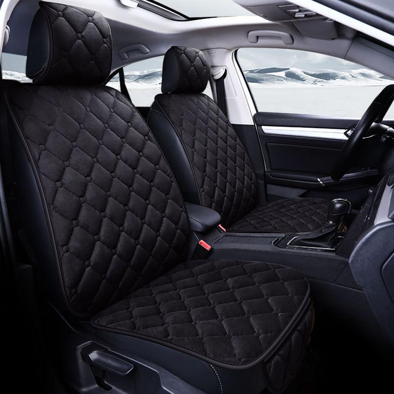 Warm Plush Car Seat Cover Winter Faux Fur Auto Front Back Rear With Backrest Seat Cushion Protector Pad Interior