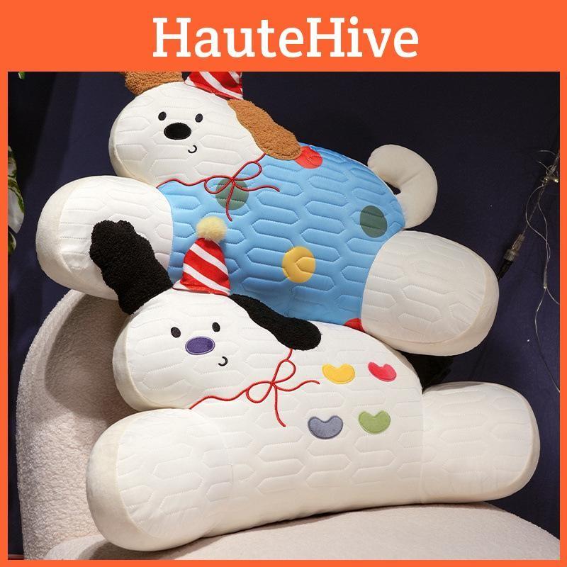 Plush Toy Removable Lumbar Cushion With Cartoon Animal Pattern Chair Decor Doll