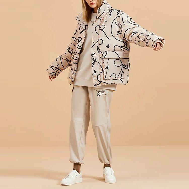 Li-Ning X DFT Artist Collaboration Series Wade Straight-Leg Fleece-Lined Casual Pants Unisex Bottoms Khaki AKXR589-2