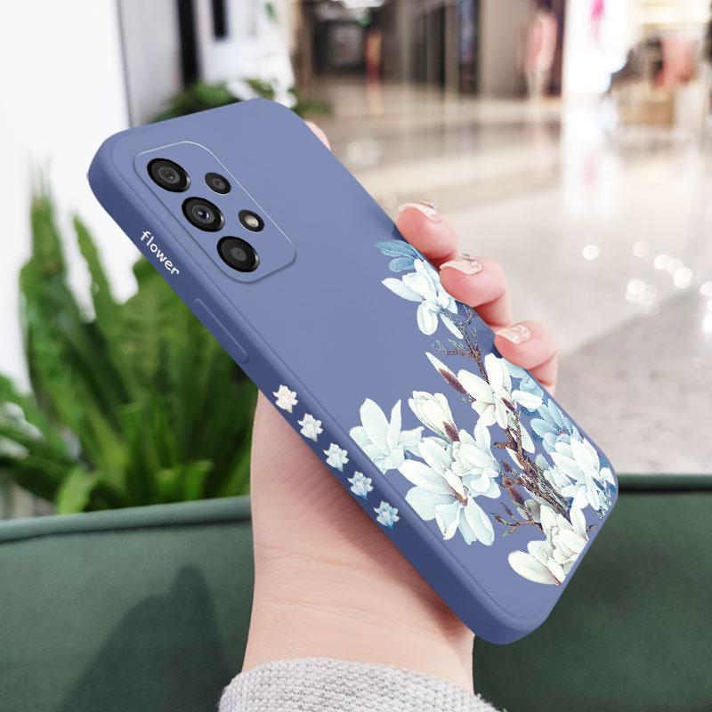 Magnolia Flower Case For Samsung A16 A06 A73 A53 A33 A24 A23 A15 A25 A35 A55 A13 A03S A72 A52S A32 A02S A22 A04S 4G 5G Cover