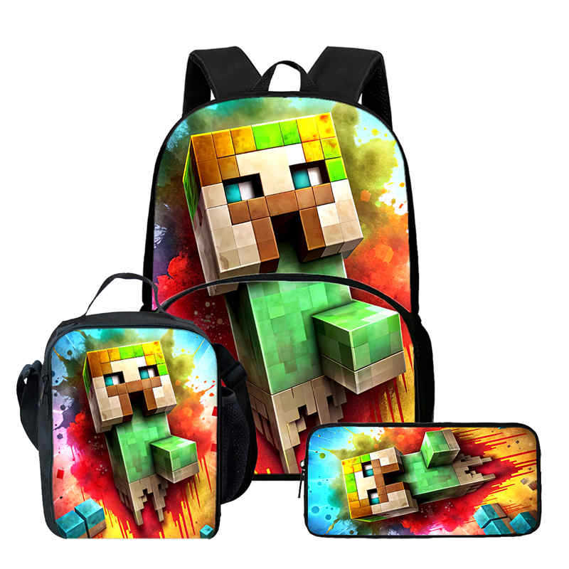 Minecraft Printed Backpack Children'S Elementary School Bag