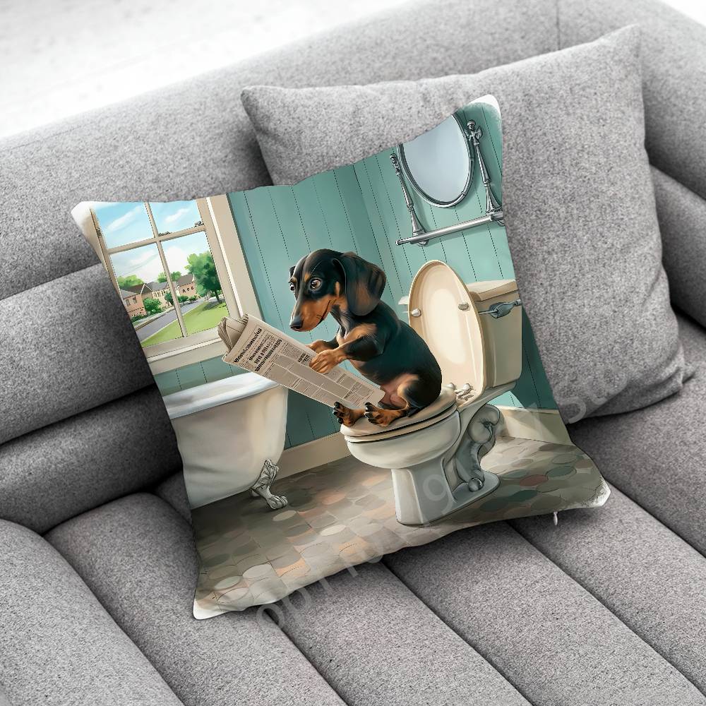 Dachshund Sausage Dog Puppy Christmas TREE Throw Pillow Case For 45*45cm 40cm 30cm 50cm 55cm Square Home Pillowcase Case