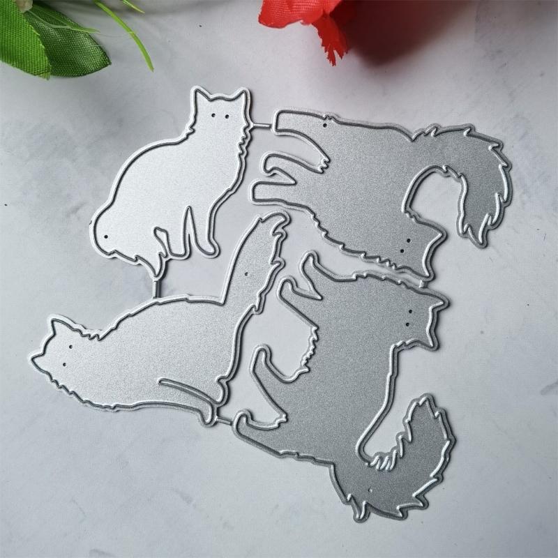 Animal Cat Metal Cutting Dies Stencils for DIY Scrapbooking Decorative Embossing Paper Cards Template Decor Die Cuts