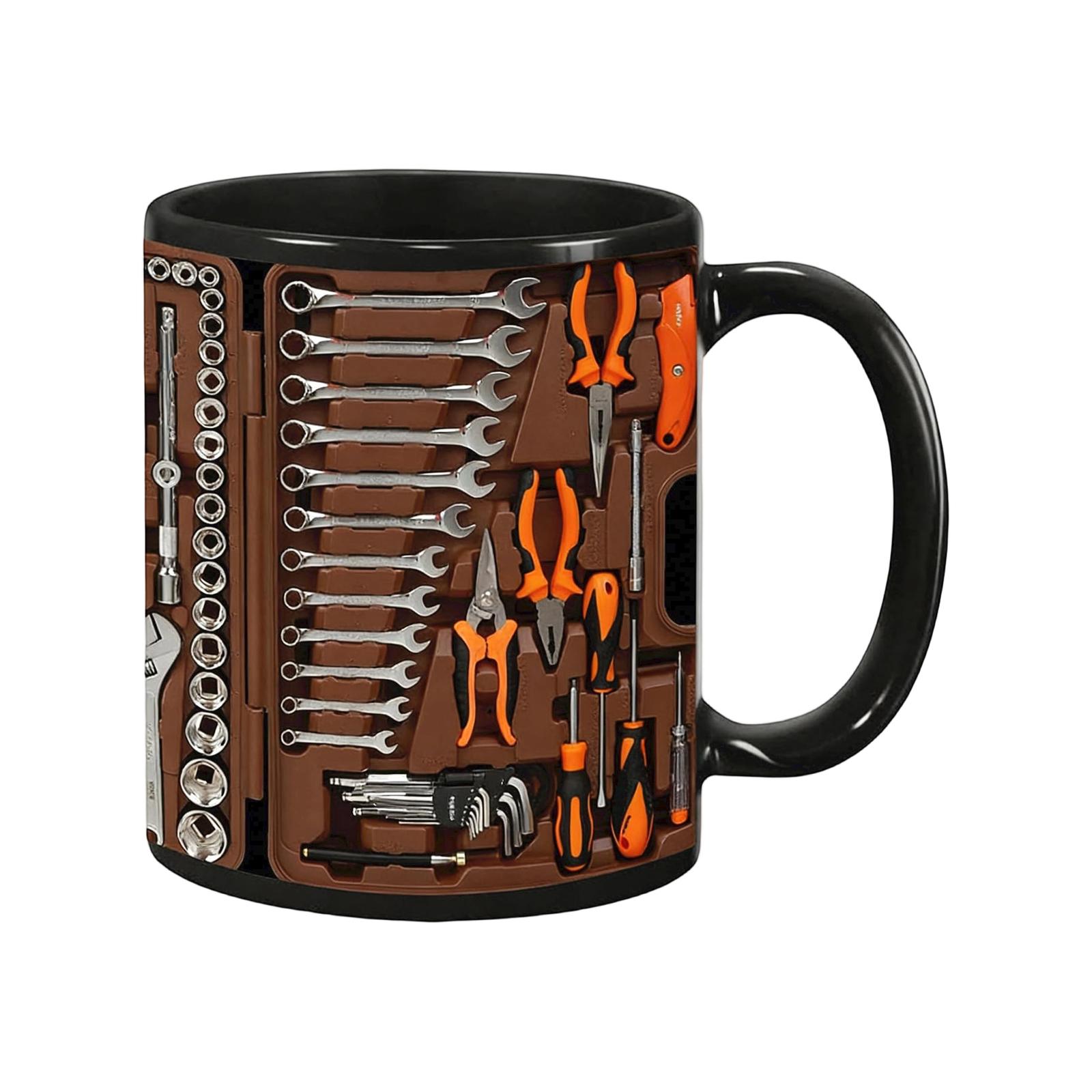 The Mechanic s Toolbox Mug, 11oz Ceramic Mechanic Toolbox Coffee Cup For Birthday Thanksgiving Anniversary, Tool Box Tea Mug Funny Gift For Husband One Size