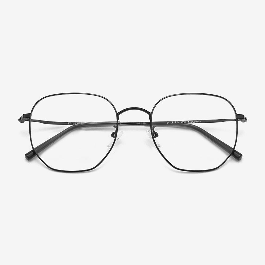 Seutailwokeu Matte Black & Silver Metal Style16 M Mbk/Sv 54Mm Stylework Eyeglass Frames