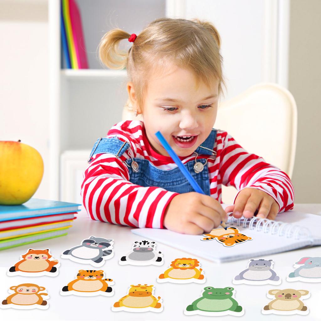 240Pages Cartoon Jungle Animal Memo Pads Set Refrigerator Sticky Notes Stationery Label Notepad Self-Adhesive Memo Book Supplies