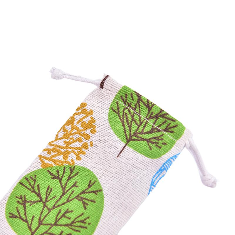 Cutlery Case Drawstring Bag Portable Tableware Bag Cotton Linen Travel Spoon Bag