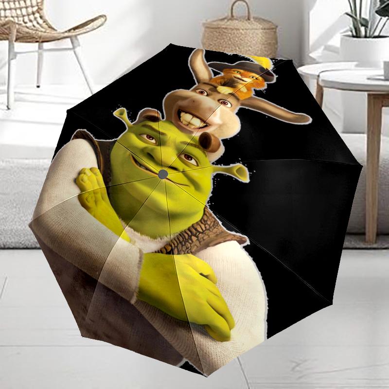 Shrek Theme Automatic Umbrella, Lightweight & Portable, 8 Rib, Perfect for Outdoor Travel, Birthdays, Christmas, Gifts.
