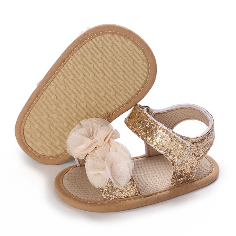 Sandály pro batolata do 2 let Letní plážové boty Síťovaná květinová dekorace Protiskluzové sandály s měkkou podrážkou