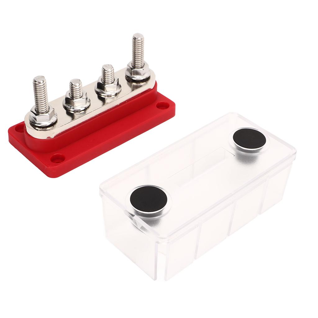 Stromverteilerblock M8 Schraube 4 Klemmen Sammelschiene DC 12V‑48V 300A für Automobil Boot