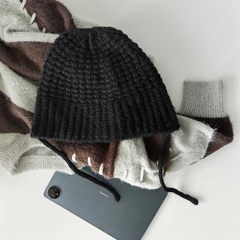 Maillard style~ autumn and winter versatile fisherman's hat children's warm ear protection wool knitted hat cold hat tide