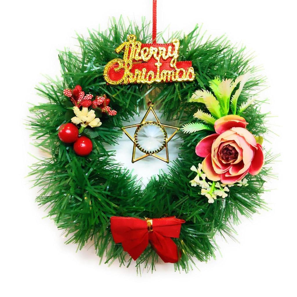 Designer Christmas Wreath/Wall Hanging/Decoration for Xmas Party/Christmas Decorations for Home/Gifts/Wreath -(Green, 6Inch)