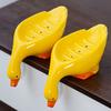 Duck Shape Soap Box Creative Ceramic Drain Soap Dish Bathroom Soap Storage Holder Household Shower Container Sponges Drainer Dry