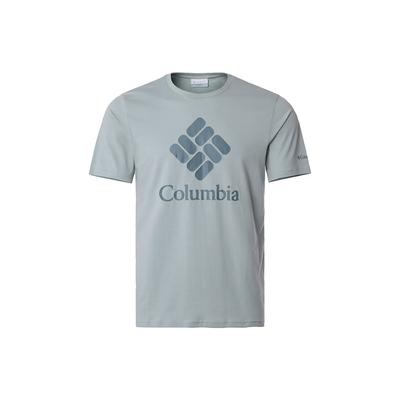 Solid Color Logo Print Round Neck Quick-Dry American Vintage Short Sleeve Drop Shoulder T-Shirt Men Tops Green AE9942-350
