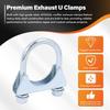 2 Pack 1.5" U Bolt Clamp Saddle-Style Muffler Exhaust Clamps On Tip Pipes 38 Mm Steel U-Bolt Exhaust Pipe Clamps (1-1/2")