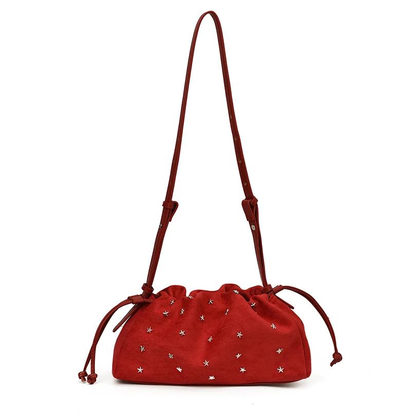 

Women PU Leather Shoulder Bag 2025 Winter Retro Soft Crossbody Bag Luxury Designer Trend Female Handbags and Purses 29cmx17cmx9cm червоний