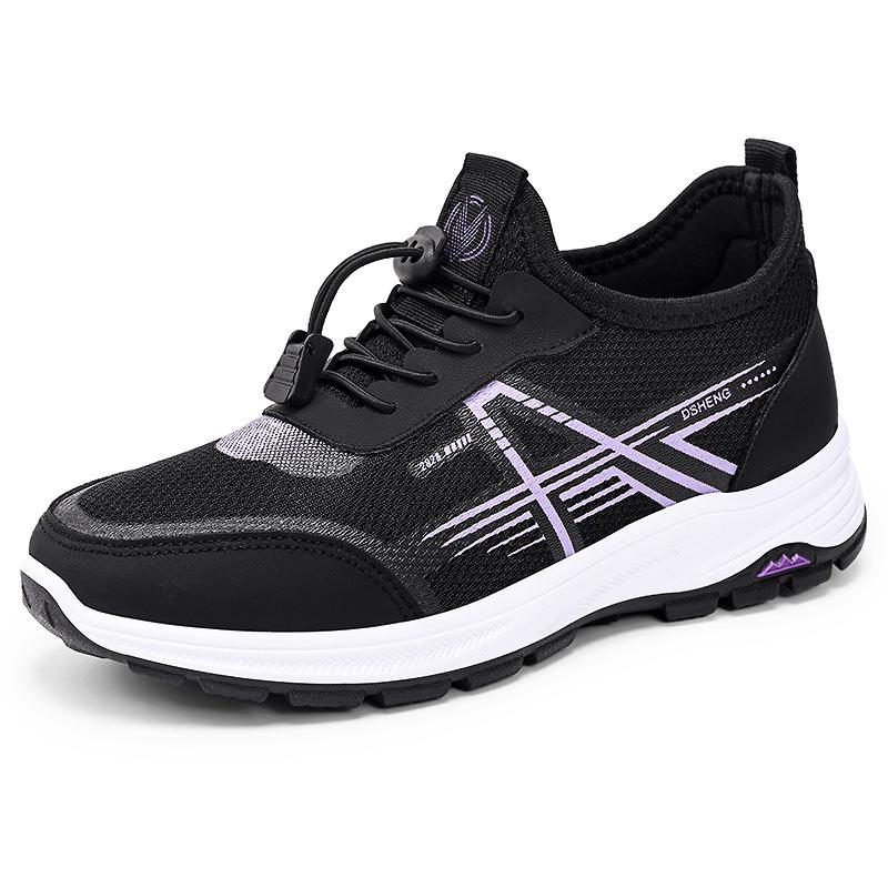 Sport Shoes for Women In Summer Breathable Lace-up Casual Single Shoes Soft Sole Elderly Walking Outdoor Running Shoes