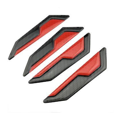 4 Pieces of Reflective Carbon Fiber Car Door Edge Protection Stickers, Red Color