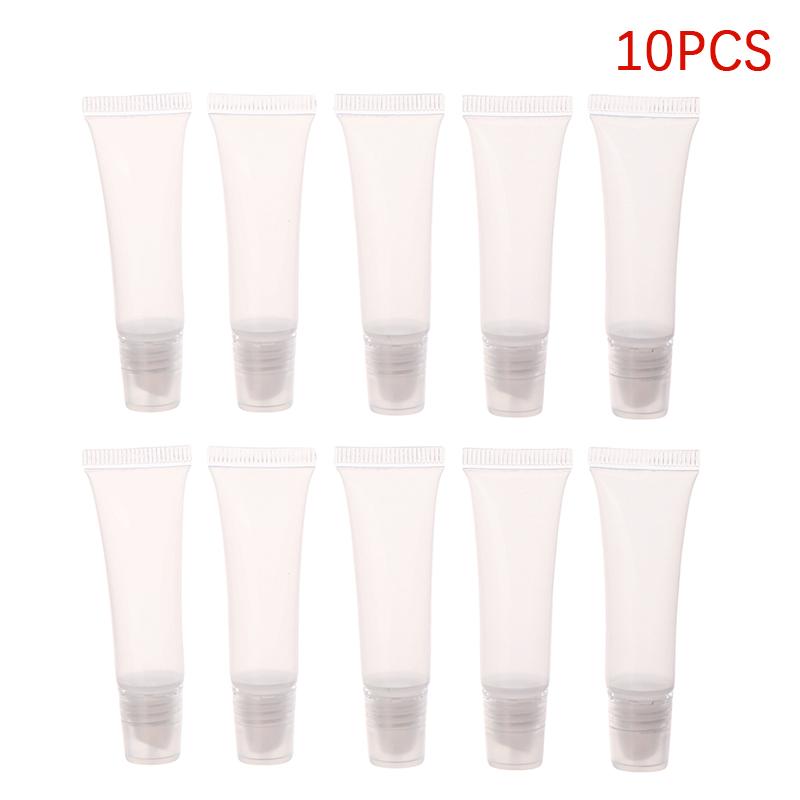 Klar 10 Stück 5ml Leere Lipgloss-Tuben Lippenstift-Röhrchen Balsam Weicher Make-up-Quetschbehälter Flasche Für den Heimgebrauch Hohe Qualität