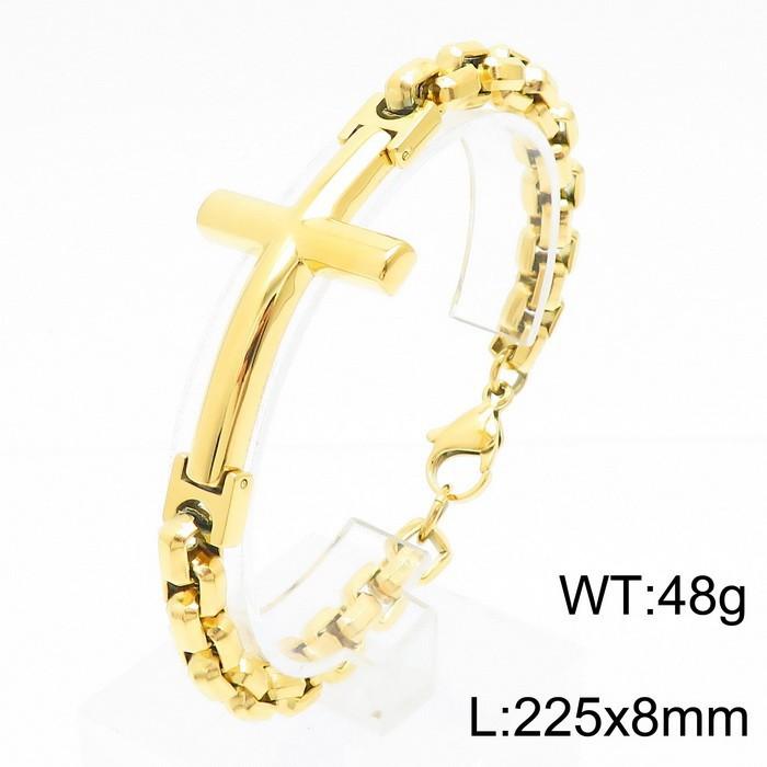 Brățară Trendy pentru Bărbați din Oțel Titan Personalizată Oțel Inoxidabil pentru Bărbați Cruce Pătrată cu Perlă Accesorii Trendy pentru Bărbați