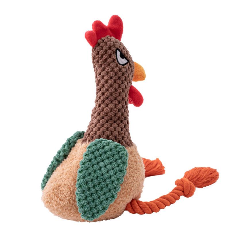 Small Plush Raw Chicken Rope Dog Toys Rooster Squeak Durable Toy Dogs Cook Chew Indestructible Dog Sound Toy Puppy Pet Supplies