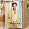 Beach TowelHarry Styles Custom Name Text Personalized Soft Towel for Beach Pool Indoor Home Decor Gift