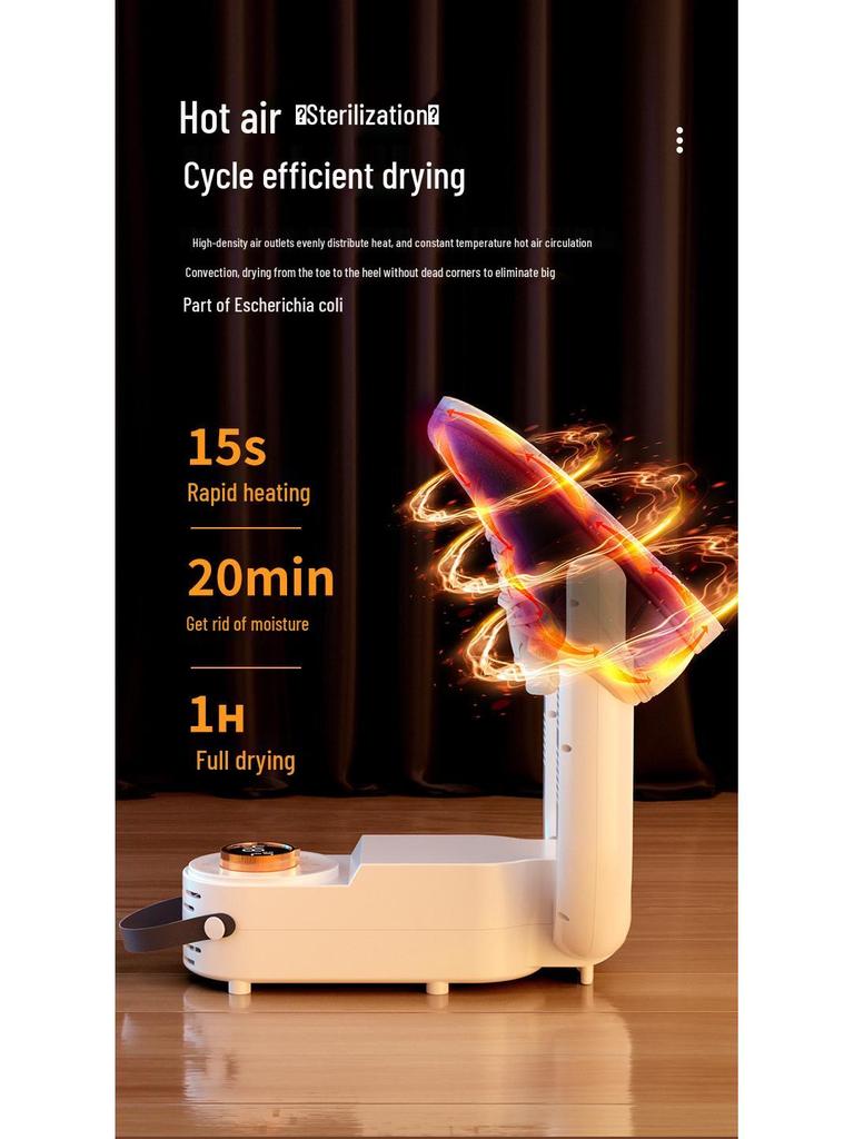 Foldable Shoe Dryer with Smart Timer - Purple Light Sterilization & Deodorization for Quick Drying