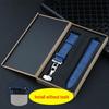 Genuine Leather Bamboo Pattern Watch Strap with Double-Fold Butterfly Buckle, High-End Boxed, Waterproof, Durable, Available In 20mm and 22mm