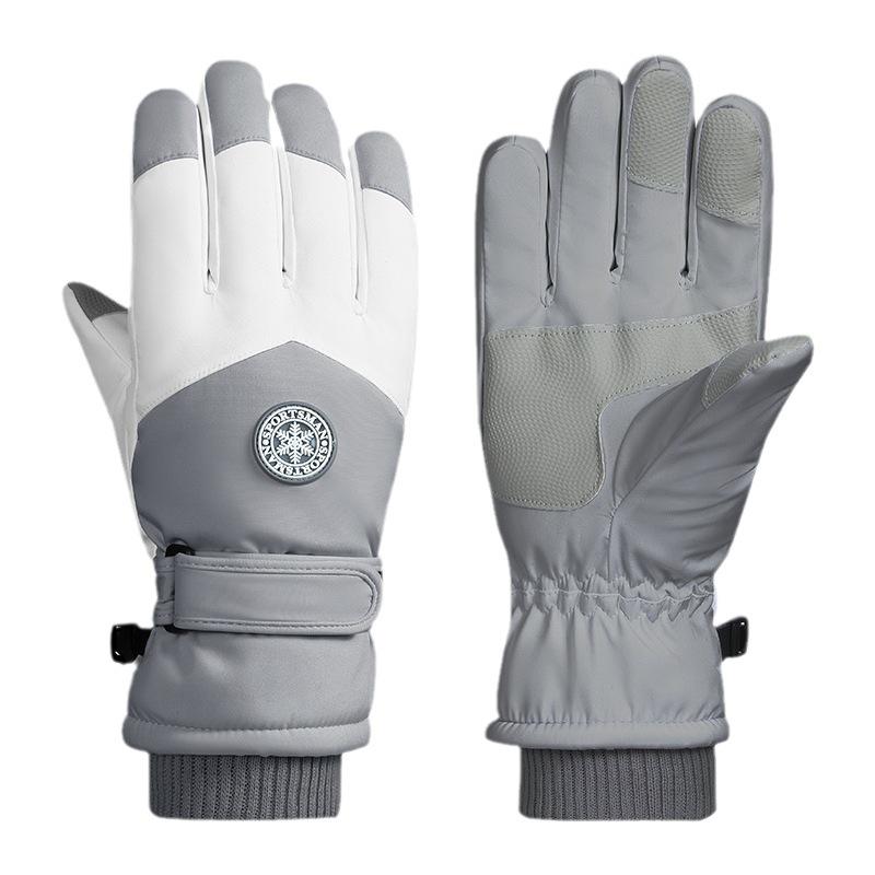 Winter Touchscreen Ski Gloves: Warm, Non-slip, Fleece-Lined, Windproof for Cold Weather Cycling and Electric Vehicle Use.