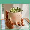 Chair 1pc Cute Rocking Planter 1pc Lightweight Resin Cute Rocking Chair Planter With Beigebrown Pastoral Decor For Indooroutdoor Office Home