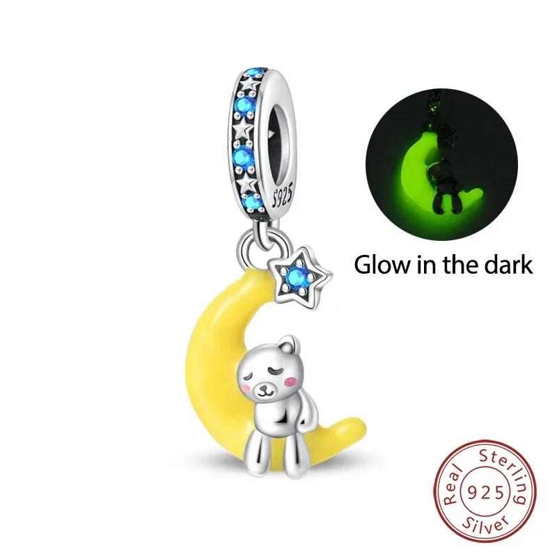 Nightglow Star Moon Pendants Pinecone Beads Fit Bracelets Copper Beautiful Flowers Butterfly Charms Diy Jewelry