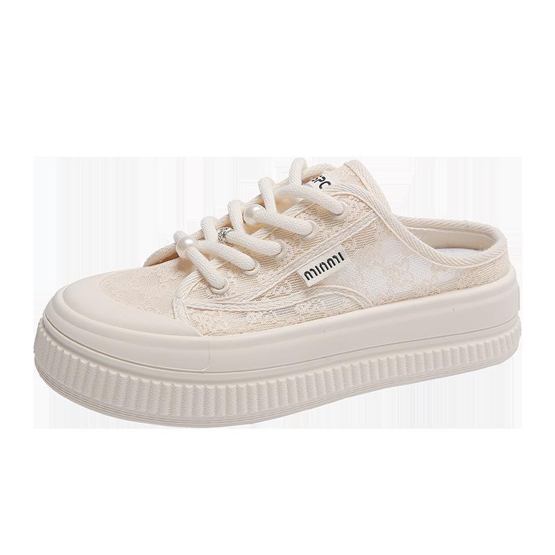 Breathable Fisherman Shoes 2025 + White Mesh White Shoes New Board Shoes Summer Casual Skirt Lace Versatile Women's Shoes