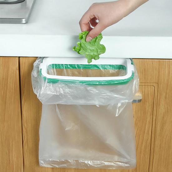 Colgador de Bolsa de Basura Conveniente Ahorro de Espacio Almacenamiento Colgante de Plástico Soporte para Bolsa de Basura para Cocina