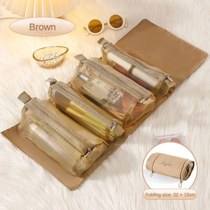 Detachable4 in One Makeup Bag Multifunctional and Minimalist Travel WOMEN'S Foldable Travel Cosmetics Storage and Washing Bag
