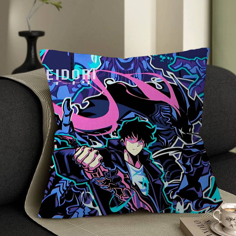 Anime Solo Cartoon Leveling Pillow Gift Home Office Decoration Bedroom Sofa Car Cushion Cover Case 45x45
