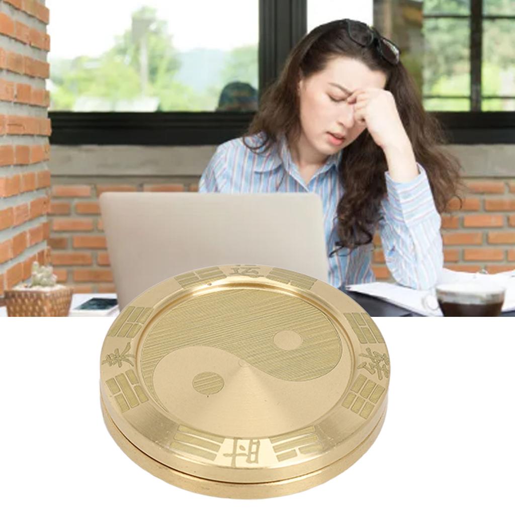 Slider Lucky Coin Metal Decompression Portable Tai Chi Cycle Slider Lucky Coin for Daily Life
