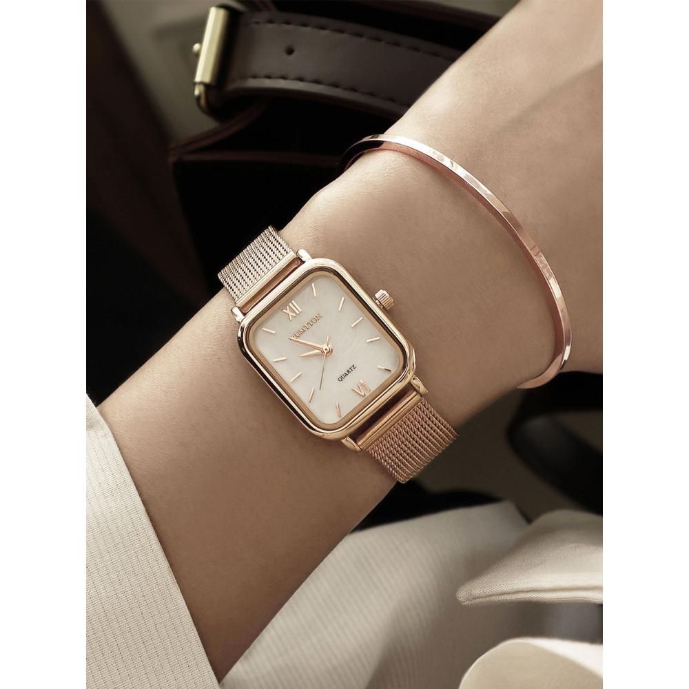 

Часы RUMTTON Harbour Mesh, белое розовое золото Rose gold